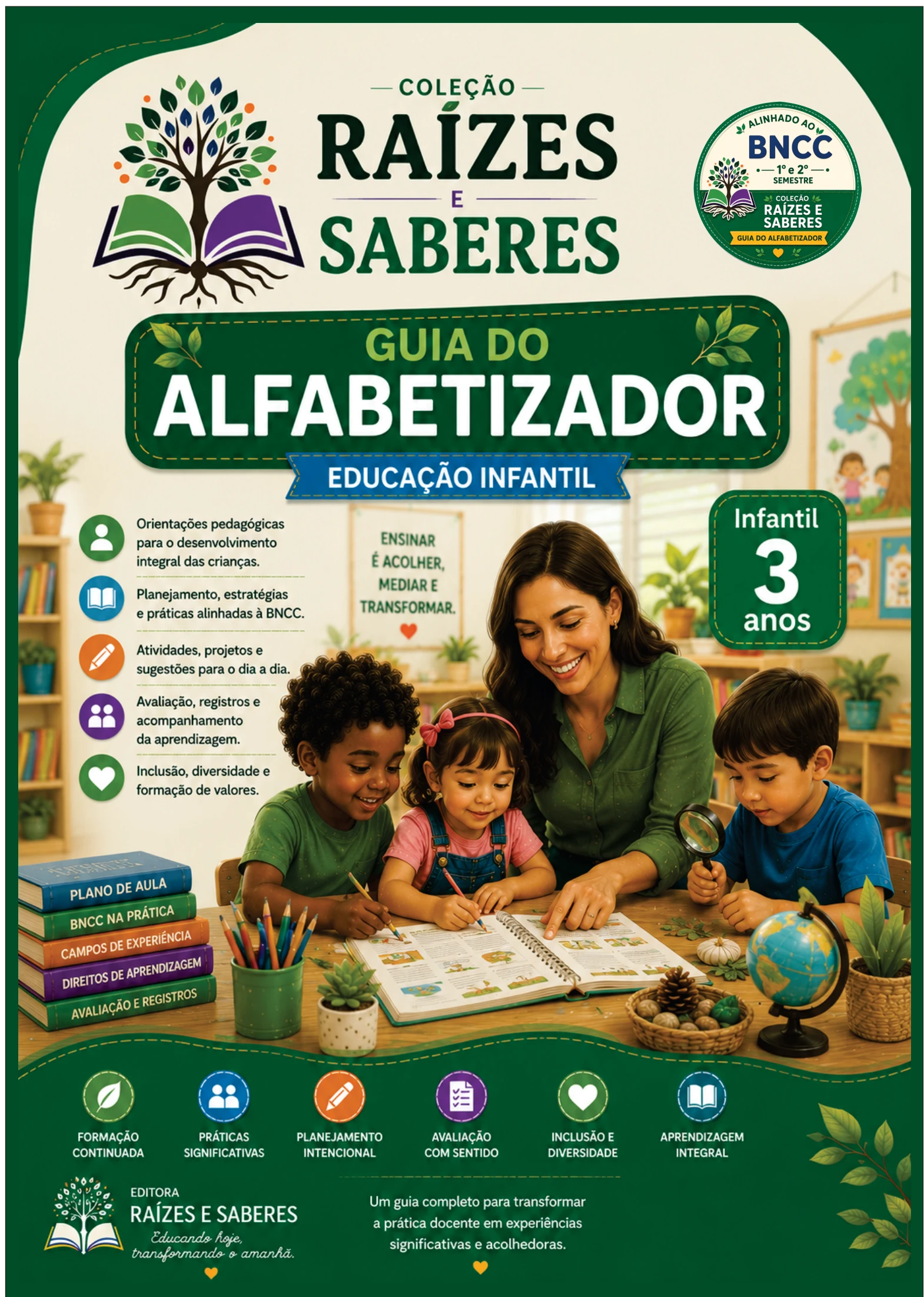 Capa oficial do Guia do Alfabetizador Infantil 3 anos