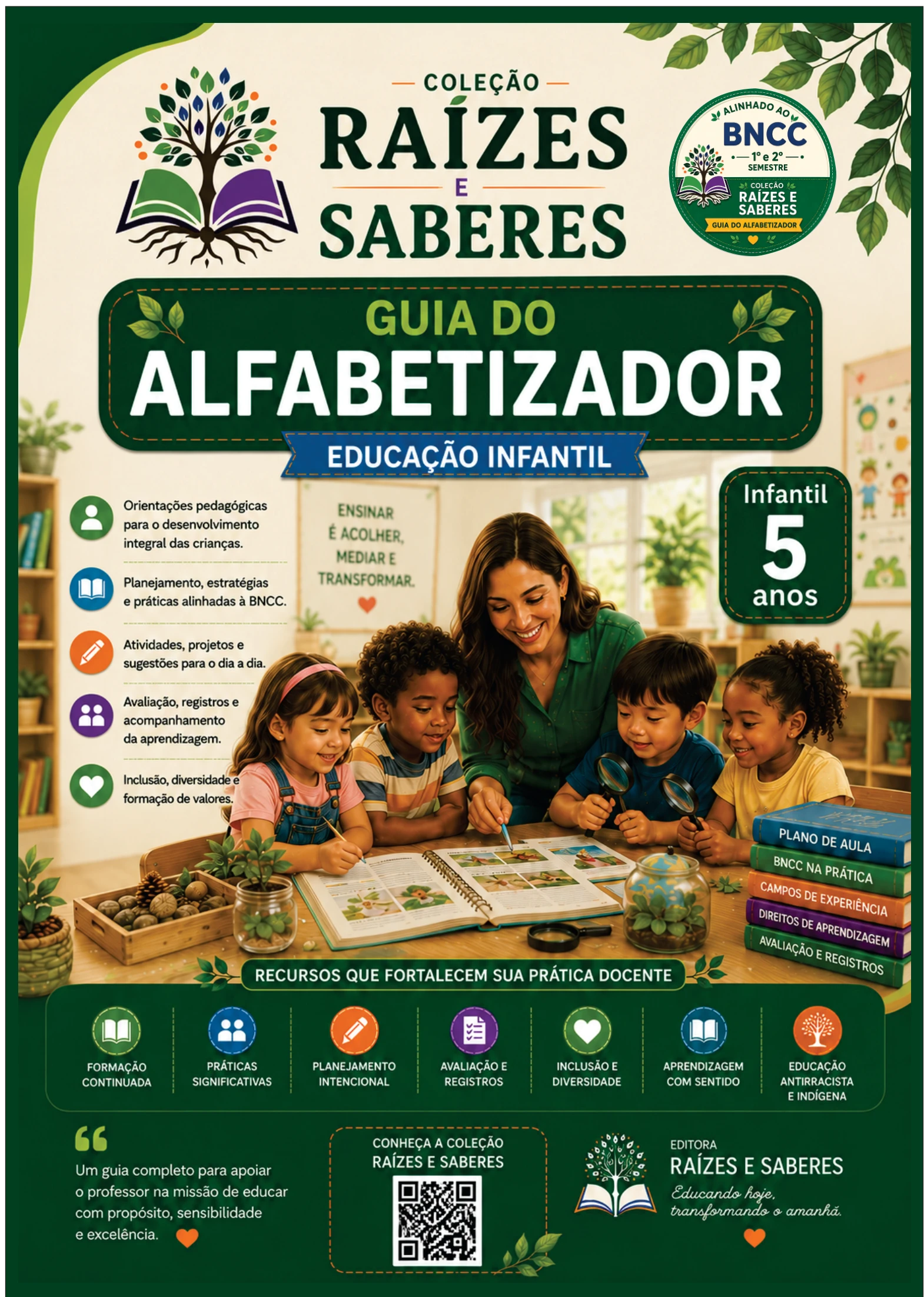 Capa oficial do Guia do Alfabetizador Infantil 5 anos