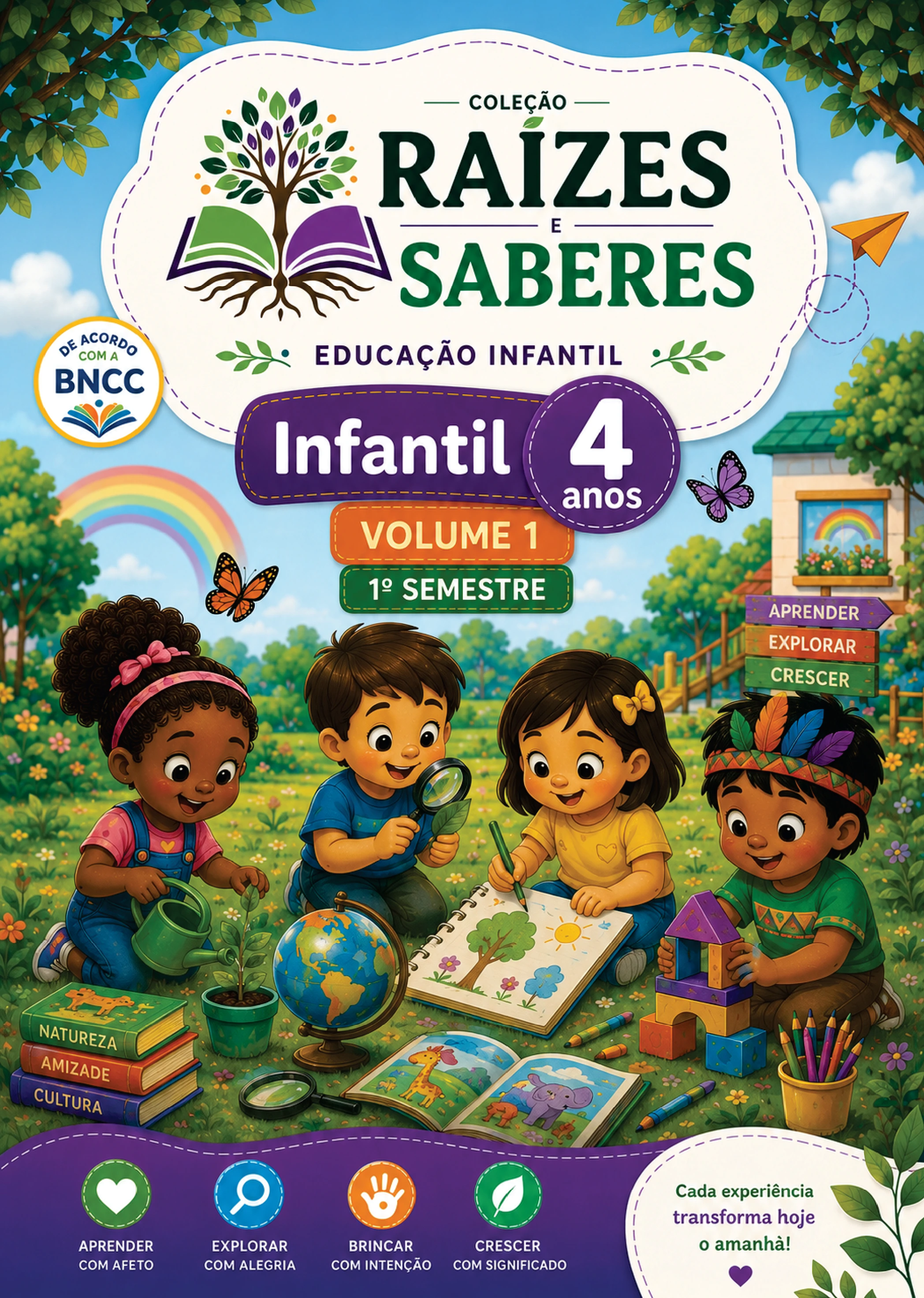 Capa oficial da colecao Educacao Infantil 4 anos Volume 1